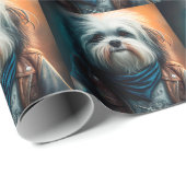 バイクデジタ絵画ルのハバナ犬 ラッピングペーパー (ロールコーナー)