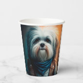 バイクデジタ絵画ルのハバナ犬 紙コップ (裏面)
