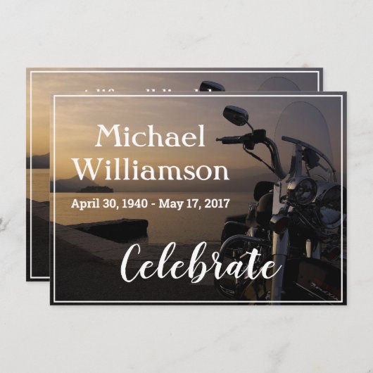 バイクニアザウォーターお祝いオブライフ 招待状 (正面/裏面)