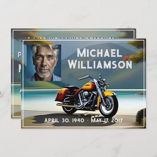 バイクニアザウォーターお祝いオブライフ 招待状 (正面/裏面)