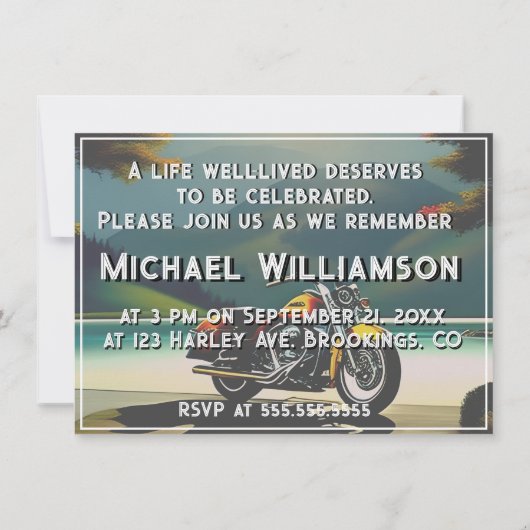 バイクニアザウォーターお祝いオブライフ 招待状 (裏面)