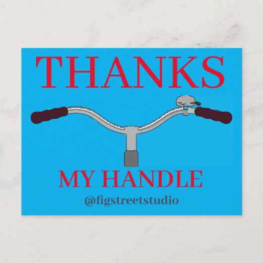 バイクハンドルバー&ベル、追加文字、はがき ポストカード (正面)