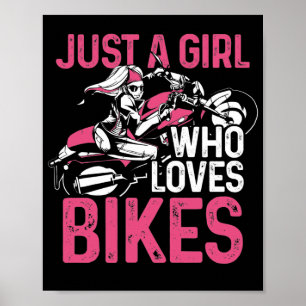 バイクバイクもしくは自転車に乗る人のバイク乗り手，ただの少女 ポスター