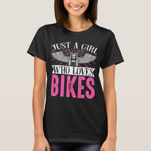 バイクバイクもしくは自転車に乗る人のバイク乗り手，ただの少女 Tシャツ (正面)