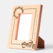 バイクバイクもしくは自転車に乗る人スチールホース4x6P レーザー彫刻フレーム (左)