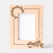 バイクバイクもしくは自転車に乗る人スチールホース4x6P レーザー彫刻フレーム (正面)