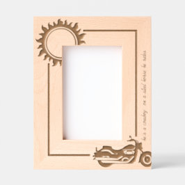 バイクバイクもしくは自転車に乗る人スチールホース4x6P レーザー彫刻フレーム