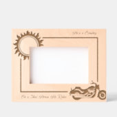 バイクバイクもしくは自転車に乗る人スチールホース6x4L レーザー彫刻フレーム (正面)