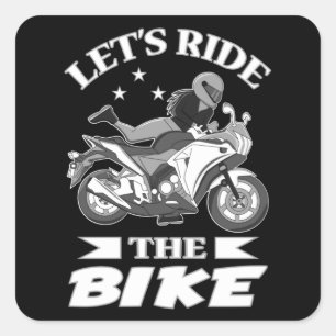 バイクバイクもしくは自転車に乗る人バイクウィメンズヴィンテージギフトアイディア スクエアシール