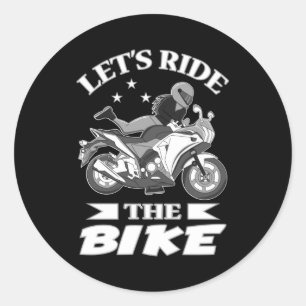 バイクバイクもしくは自転車に乗る人バイクウィメンズヴィンテージギフトアイディア ラウンドシール