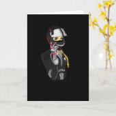 バイクバイクもしくは自転車に乗る人バイクガール女子おもしろいギフトアイディア カード (黄色い花)