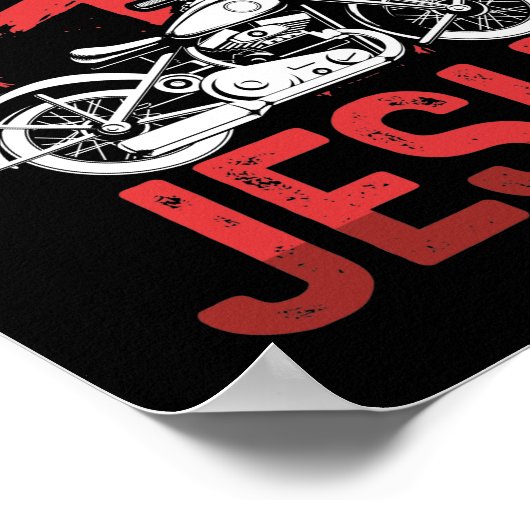 バイクバイクもしくは自転車に乗る人バイク乗り手I乗りイエス ポスター (角)