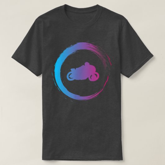 バイクバイクもしくは自転車に乗る人バイク乗り通りフリー Tシャツ (デザイン正面)