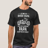 バイクバイクもしくは自転車に乗る人パパグランドパ引用文Tシャツ Tシャツ (正面)