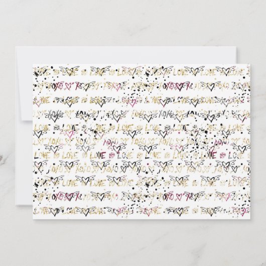 バイクバイクもしくは自転車に乗る人ブライダルシャワー招待 招待状 (裏面)