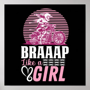 バイクバイクもしくは自転車に乗る人ブラップガールガールフレンドの妻のように ポスター