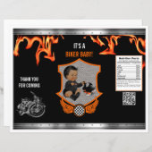 バイクバイクもしくは自転車に乗る人ベビーオレンジブラックチップバッグ (正面/裏面)