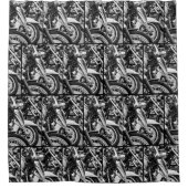 バイクバイクもしくは自転車に乗る人ライダーパターン シャワーカーテン (正面)