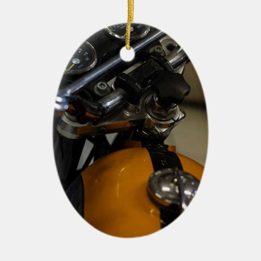 バイクバイクもしくは自転車に乗る人ライダー セラミックオーナメント (正面)