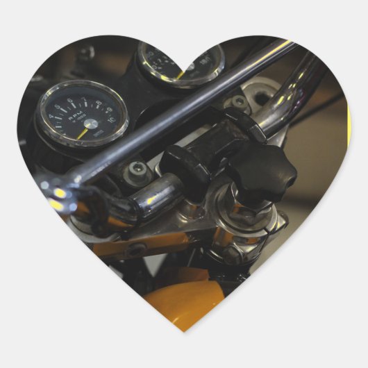 バイクバイクもしくは自転車に乗る人ライダー ハートシール (正面)
