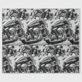 バイクバイクもしくは自転車に乗る人ライドライダーズ詳細 ラッピングペーパー (フラット)