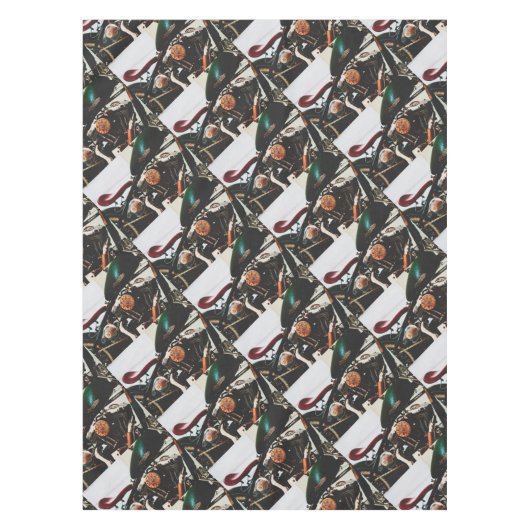 バイクバイクもしくは自転車に乗る人乗り継ぎ テーブルクロス (正面)