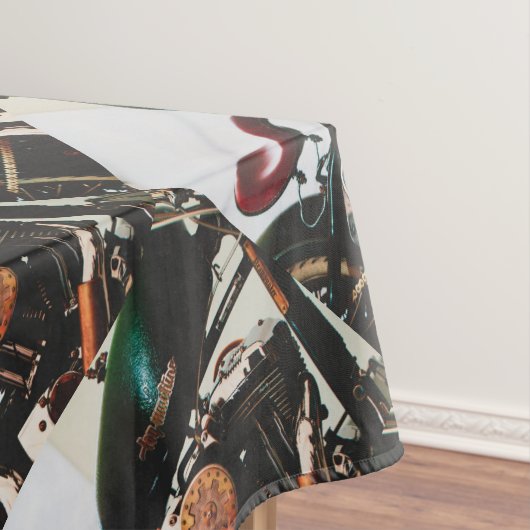 バイクバイクもしくは自転車に乗る人乗り継ぎ テーブルクロス (インサイチュ)