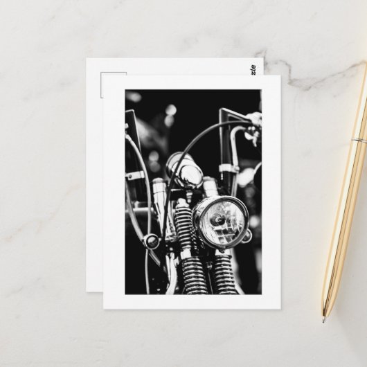 バイクバイクもしくは自転車に乗る人乗り継ぎ ポストカード (正面/裏面インサイチュ)