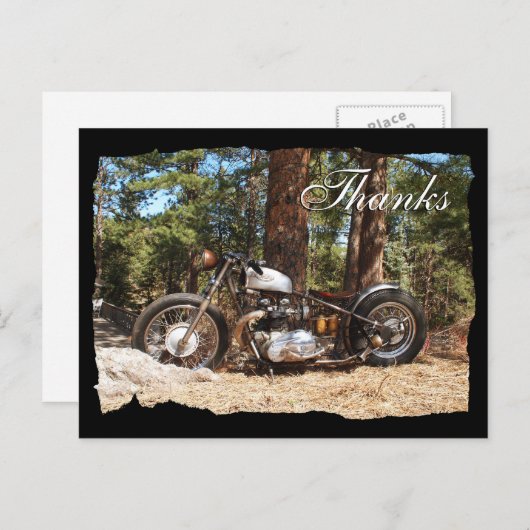 バイクバイクもしくは自転車に乗る人感謝していはがき ポストカード (正面/裏面)