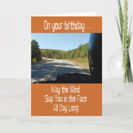 バイクバイクもしくは自転車に乗る人FunhyBirthdayカード カード