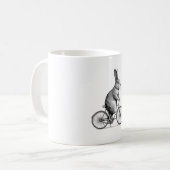 バイクバニー自転車に乗ったウサギWサイクリング コーヒーマグカップ (正面左)