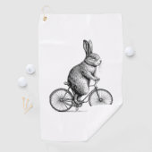 バイクバニー自転車に乗ったウサギWサイクリング ゴルフタオル (インサイチュ)