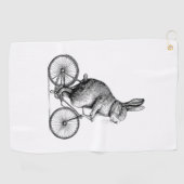 バイクバニー自転車に乗ったウサギWサイクリング ゴルフタオル (横)