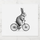 バイクバニー自転車に乗ったウサギWサイクリング スパークリングワインラベル (シングルラベル)