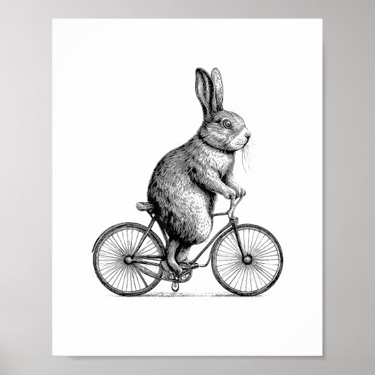 バイクバニー自転車に乗ったウサギWサイクリング ポスター (正面)