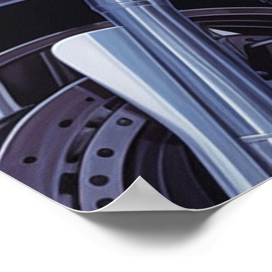 バイクバーベエアーブラシのアート ポスター (角)