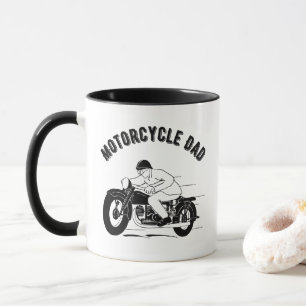 バイクパパ付きヴィンテージレトロバイク マグカップ