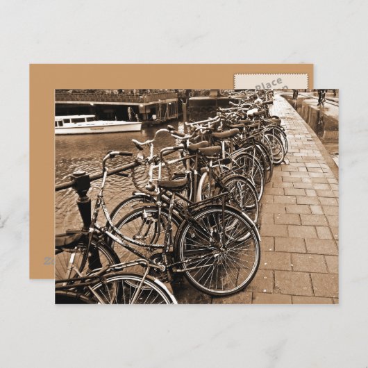 バイクパーキング – 11月アムステルダムSEPIA ポストカード (正面/裏面)