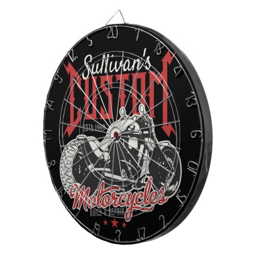 バイクパーソナライズされたビッグバートバイクバイクもしくは自転車に乗る人ガレージ  ダーツボード (正面右)