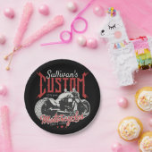 バイクパーソナライズされたビッグバートバイクバイクもしくは自転車に乗る人ガレージ  ペーパープレート (パーティー)