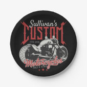 バイクパーソナライズされたビッグバートバイクバイクもしくは自転車に乗る人ガレージ  ペーパープレート (正面)