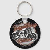バイクパーソナライズされたレジェンダリーライダーバイクもしくは自転車に乗る人名 キーホルダー (正面)