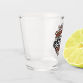 バイクパーソナライズされたレジェンダリーライダーバイクもしくは自転車に乗る人名 ショットグラス (左)