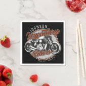 バイクパーソナライズされたレジェンダリーライダーバイクもしくは自転車に乗る人名 スタンダードカクテルナプキン (インサイチュ)