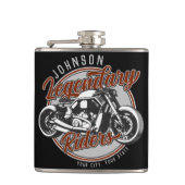 バイクパーソナライズされたレジェンダリーライダーバイクもしくは自転車に乗る人名 フラスク (正面)