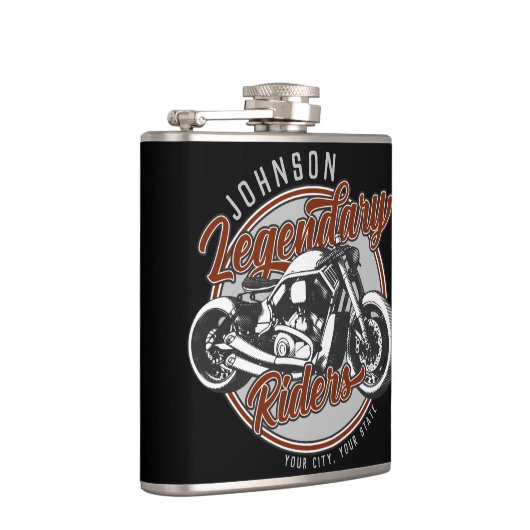 バイクパーソナライズされたレジェンダリーライダーバイクもしくは自転車に乗る人名 フラスク (右)