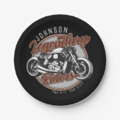 バイクパーソナライズされたレジェンダリーライダーバイクもしくは自転車に乗る人名 ペーパープレート (正面)