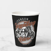 バイクパーソナライズされたレジェンダリーライダーバイクもしくは自転車に乗る人名 紙コップ (正面)