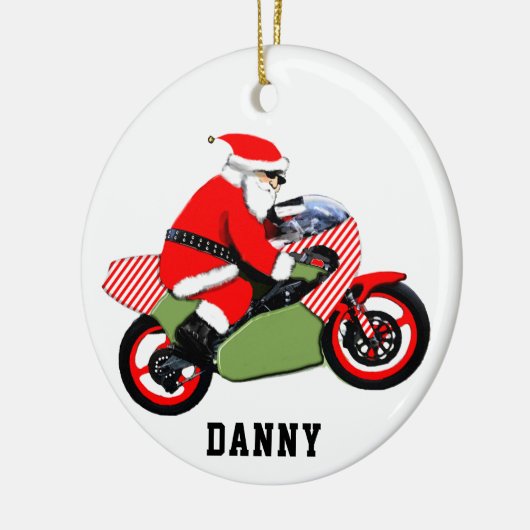 バイクパーソナライズされた収集車 セラミックオーナメント (左)