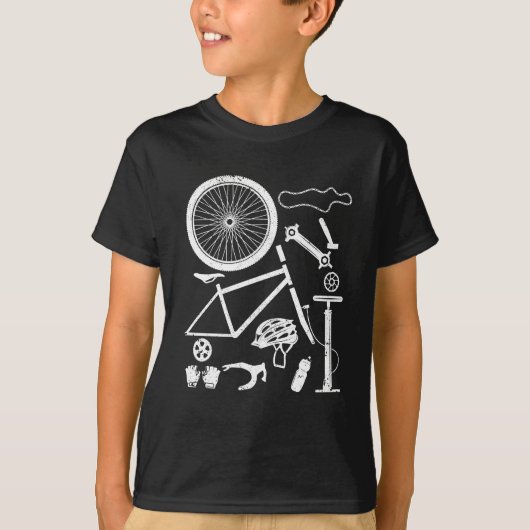 バイクパーツダウンヒルライダーマウンテンバイおもしろいクMTB Tシャツ (正面)